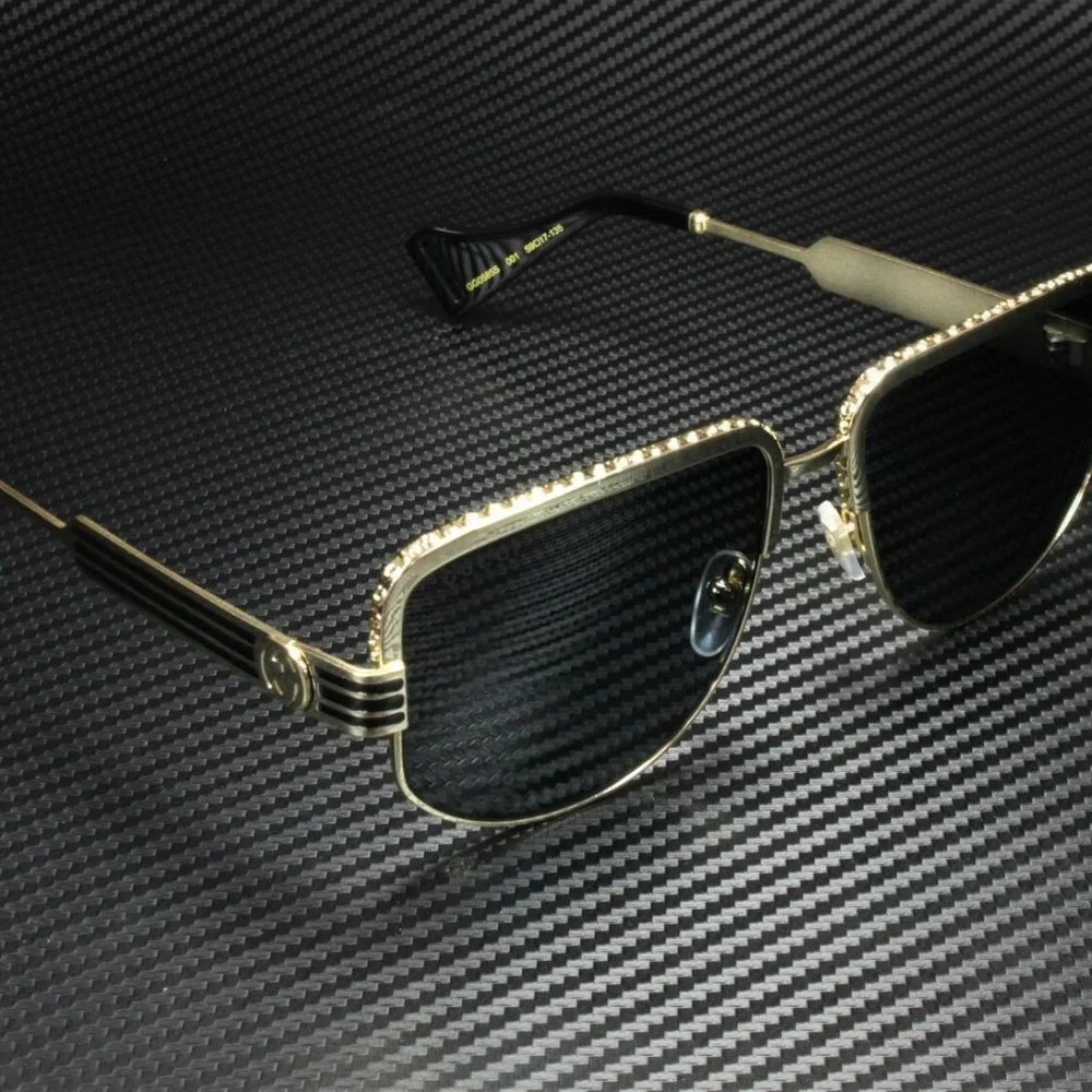 Gucci Gold Grey 59mm Sunglasses